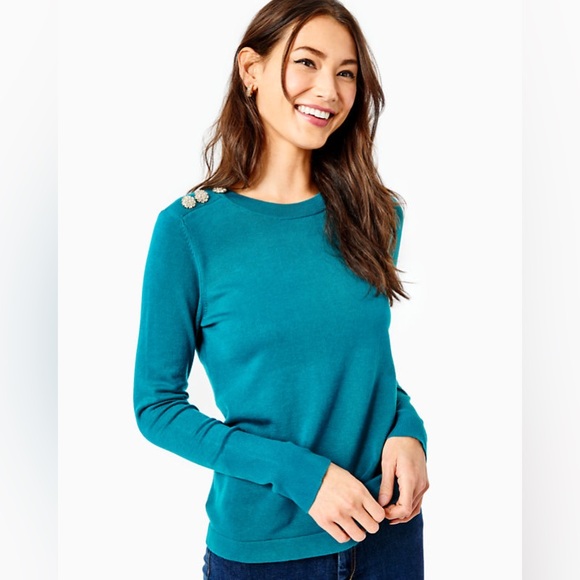 Lilly Pulitzer Sweaters - LILLY PULITZER teal morgen sweater in size large